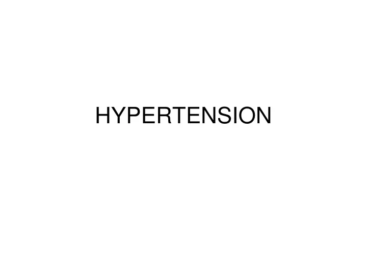 hypertension