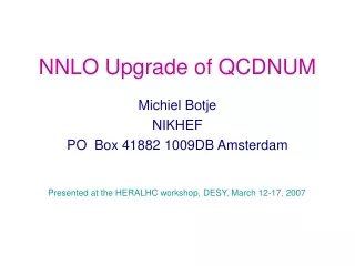 NNLO Upgrade of QCDNUM