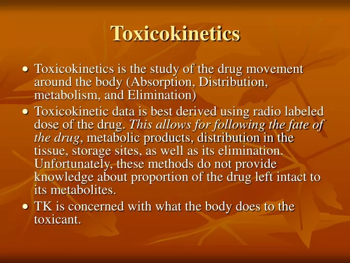 toxicokinetics