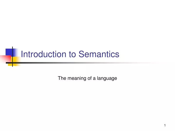 introduction to semantics