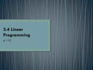 3.4 Linear Programming