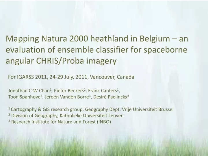 mapping natura 2000 heathland in belgium