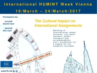 International HUMINT Week Vienna 19/March – 24/March/2017