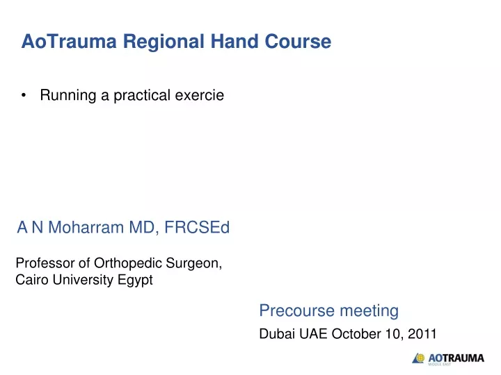 aotrauma regional hand course