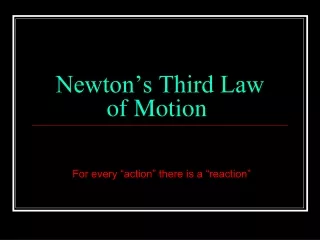 Newton’s Third Law  of Motion