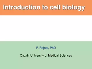 Introduction to cell biology