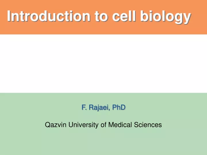 introduction to cell biology
