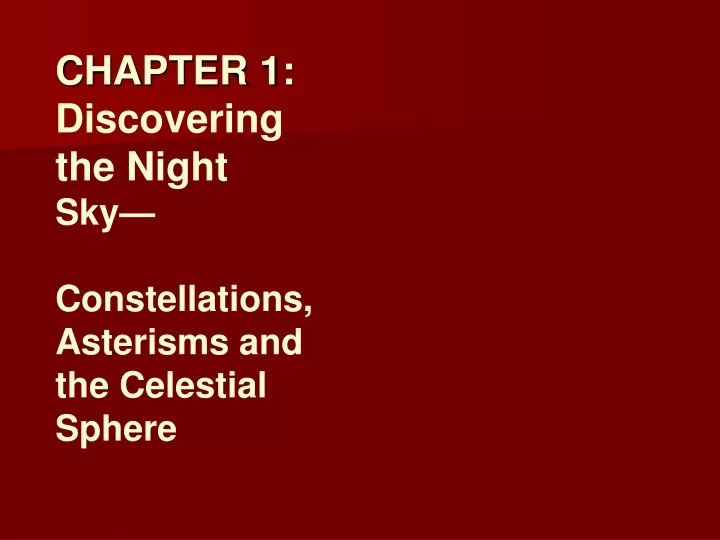 chapter 1 discovering the night