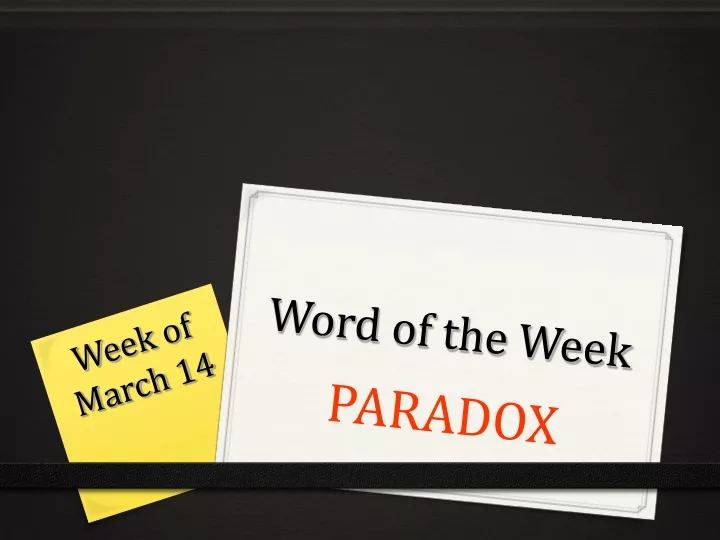 word of the week