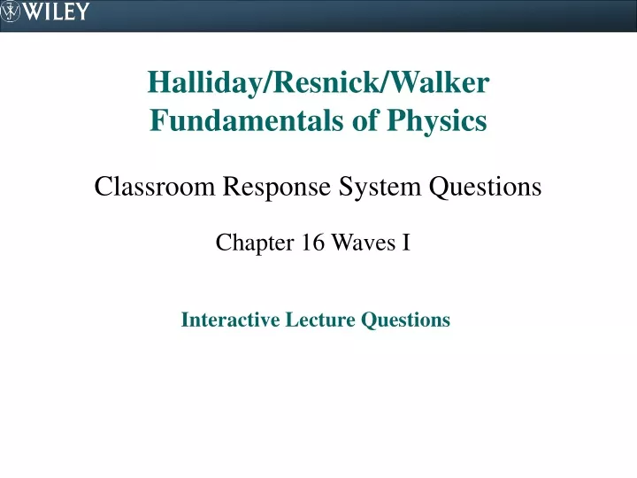 halliday resnick walker fundamentals of physics