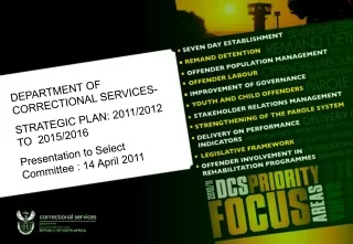 DEPARTMENT OF CORRECTIONAL SERVICES- STRATEGIC PLAN: 2011/2012 TO  2015/2016