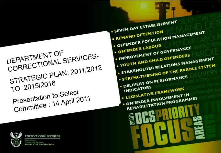 department of correctional services strategic