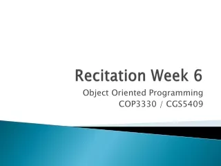 Recitation Week  6