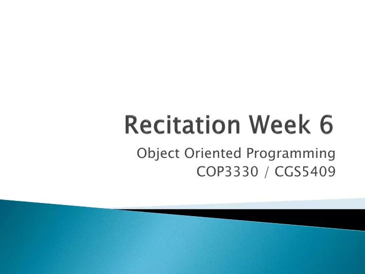 recitation week 6