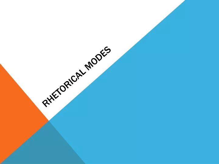 rhetorical modes