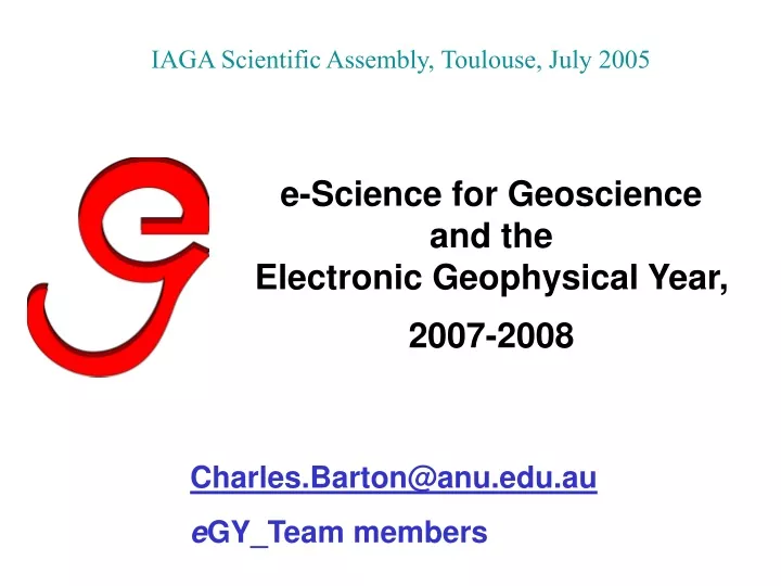 iaga scientific assembly toulouse july 2005