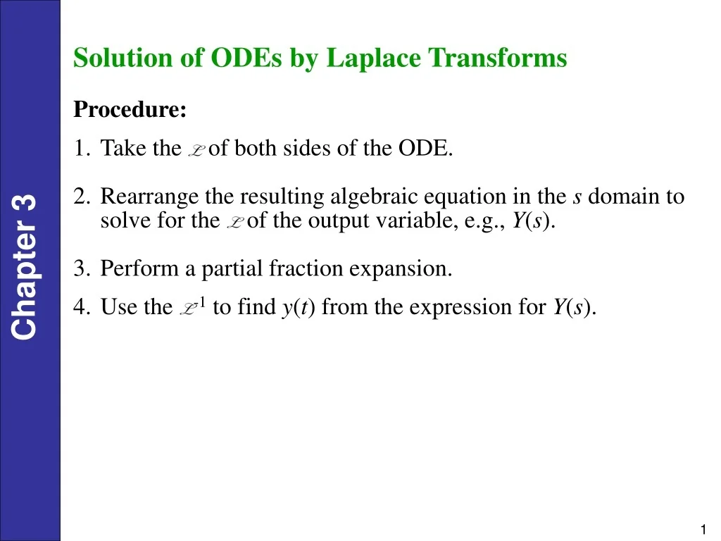 PPT - Mastering ODE Solutions with Laplace Transforms: A Comprehensive ...