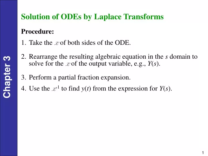 solution of odes by laplace transforms