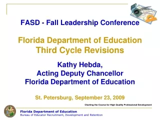 Florida Department of Education Bureau of Educator Recruitment, Development and Retention