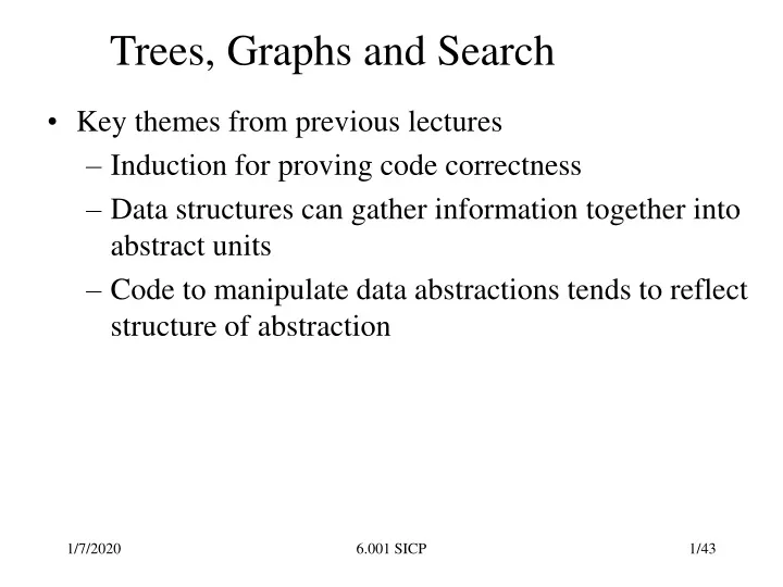 trees graphs and search