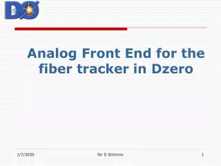 Analog Front End for the fiber tracker in Dzero