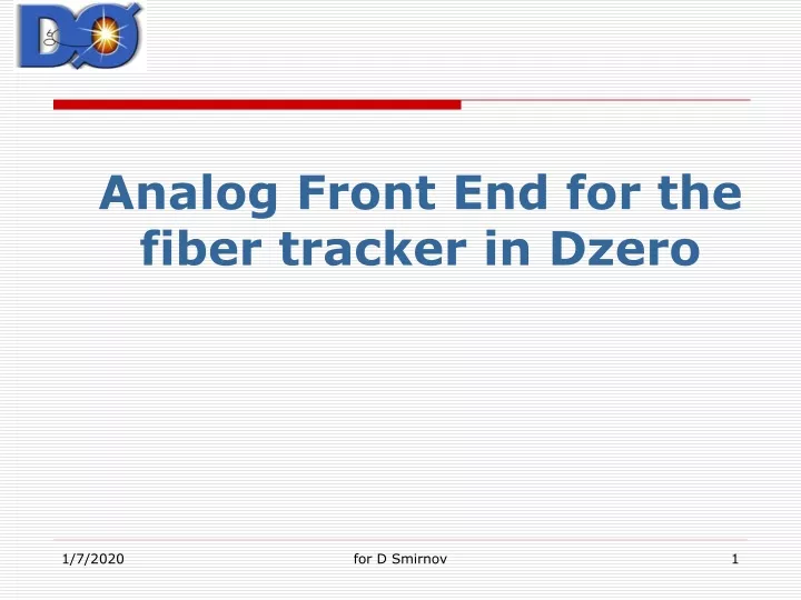 analog front end for the fiber tracker in dzero