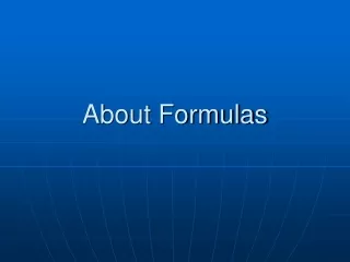 About Formulas