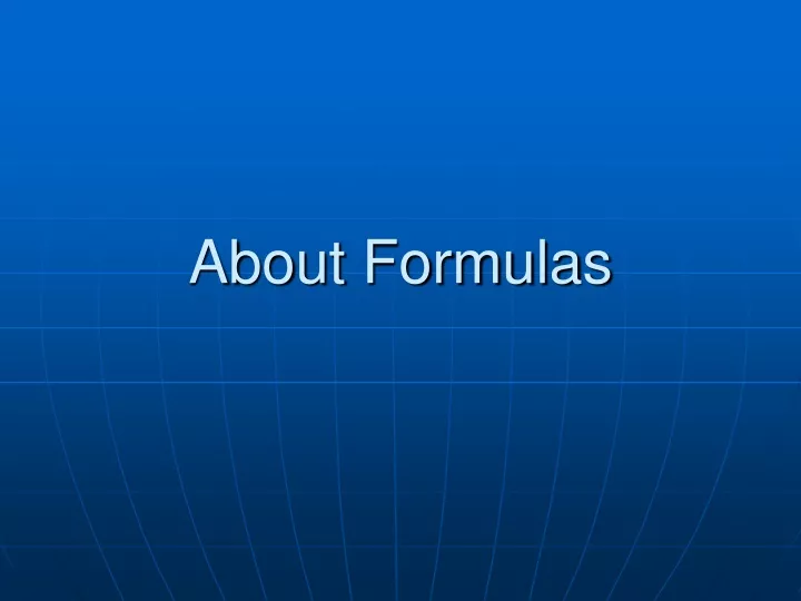 about formulas