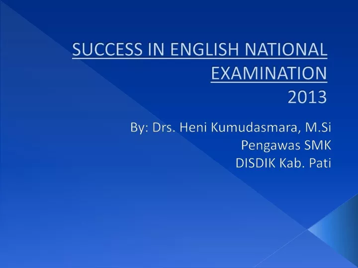 success in english national examination 2013