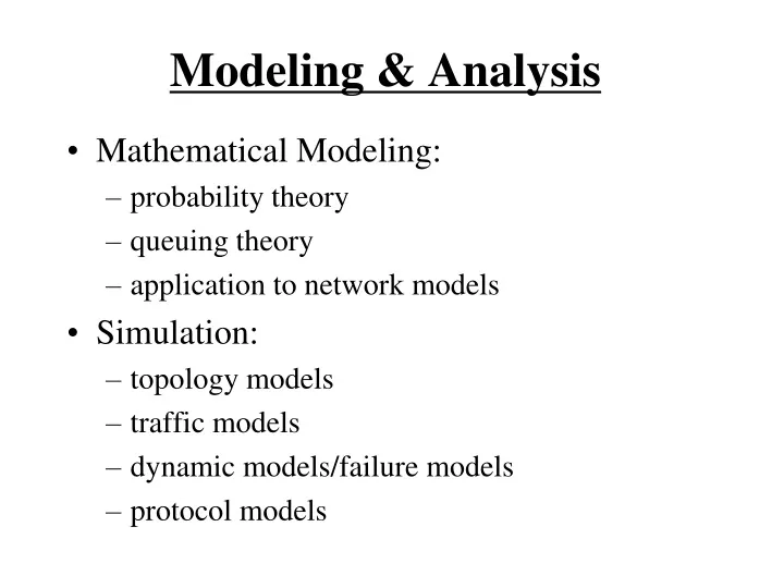 modeling analysis