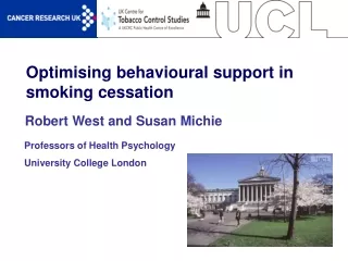 Optimising behavioural support in smoking cessation