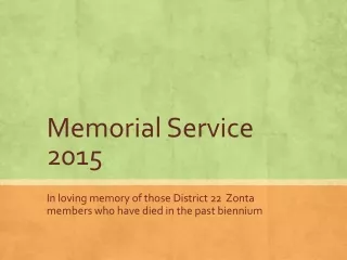 Memorial Service 2015
