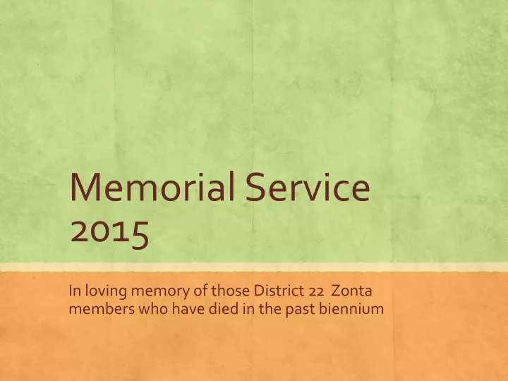 memorial service 2015