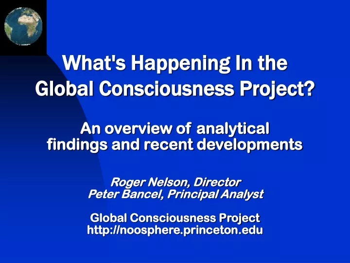 what s happening in the global consciousness project