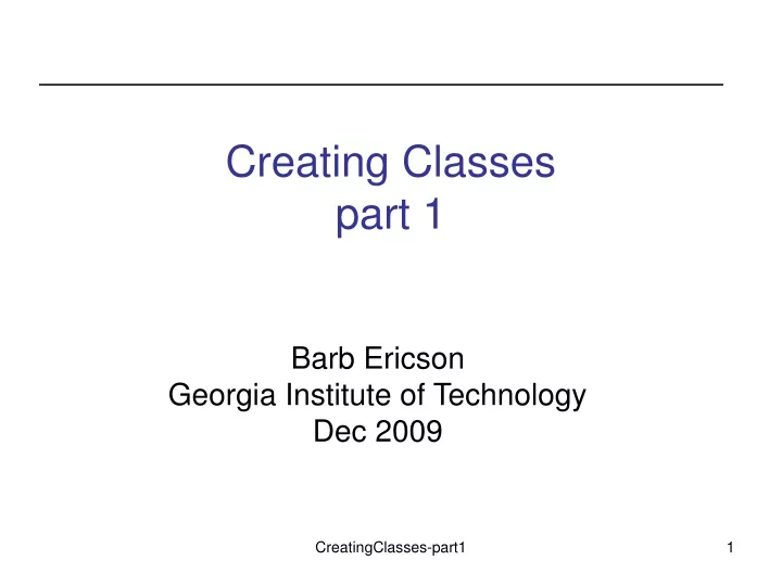 creating classes part 1