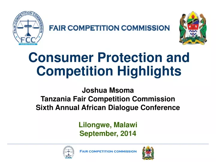 consumer protection and competition highlights