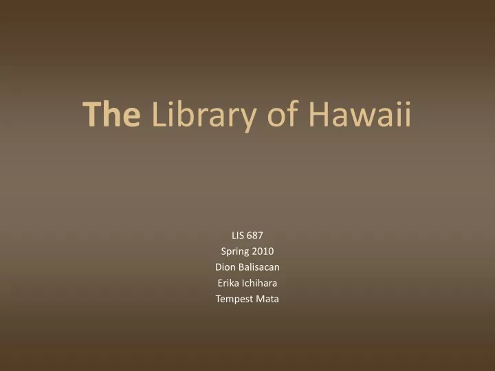 the library of hawaii
