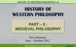 HISTORY OF  WESTERN PHILOSOPHY