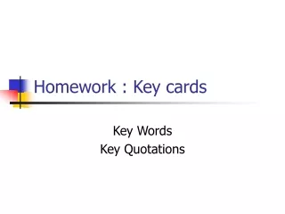 Homework : Key cards