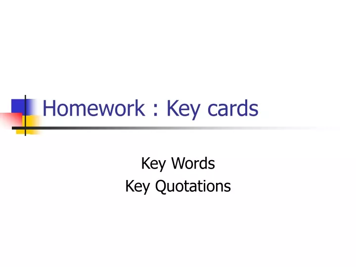 homework key cards