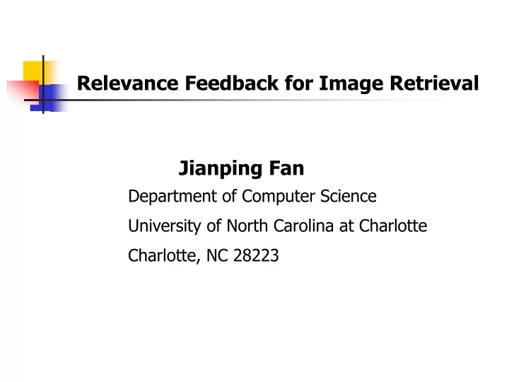 relevance feedback for image retrieval