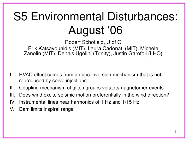 s5 environmental disturbances august 06