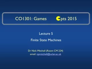 CO1301: Games           pts 2015