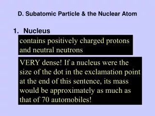 D. Subatomic Particle &amp; the Nuclear Atom