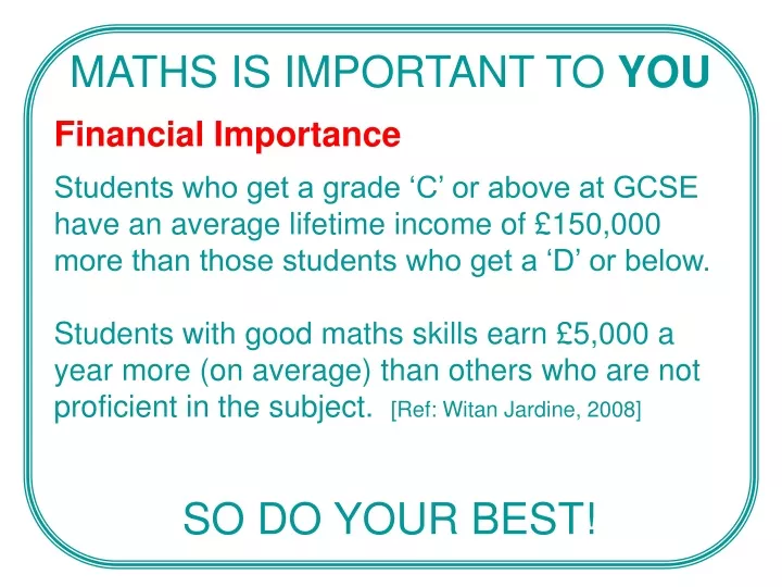 maths is important to you