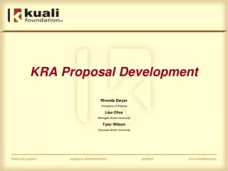 KRA Proposal Development