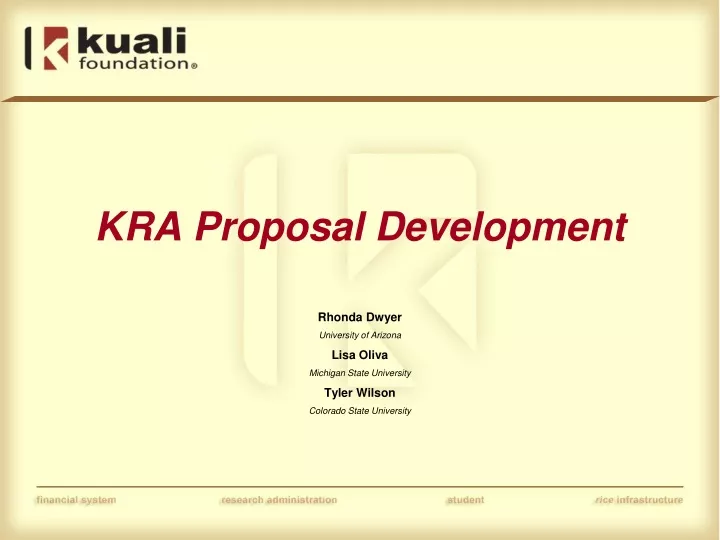 kra proposal development