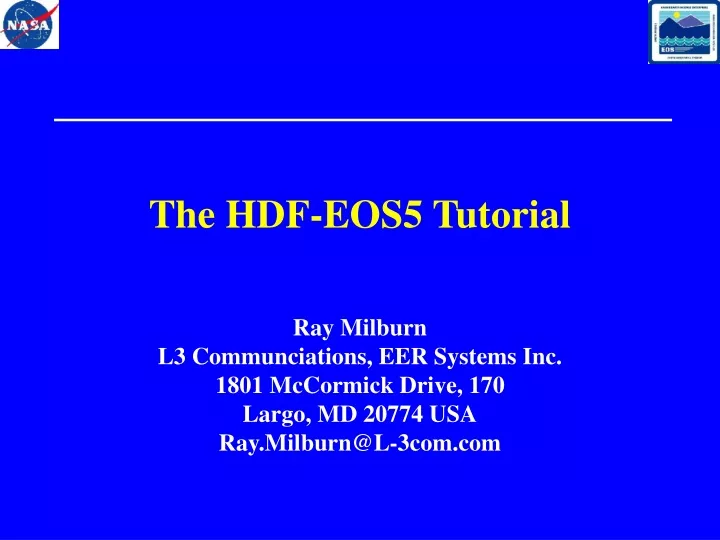 the hdf eos5 tutorial