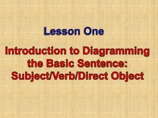 Introduction to Diagramming the Basic Sentence:  Subject/Verb/Direct Object