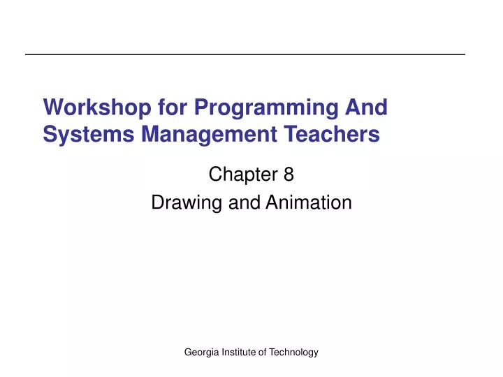 workshop for programming and systems management teachers